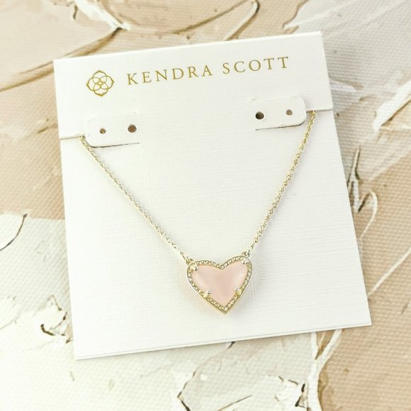 Heart Rose Gold Necklace Pink Kendra Scott Magenta Heart Necklace